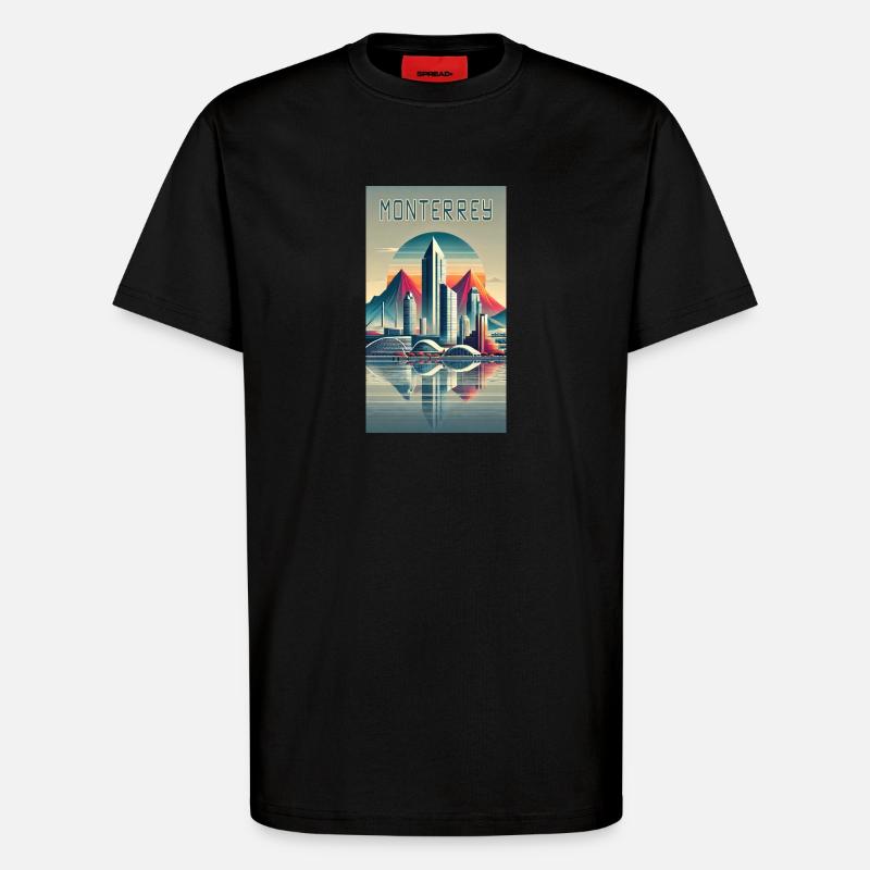 Monterrey Mexiko Modern Design - T-Shirt - made by SPREAD - SOLID BLACK