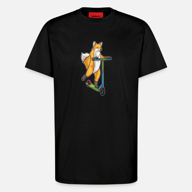Fuchs Tretroller - T-Shirt - made by SPREAD - SOLID BLACK