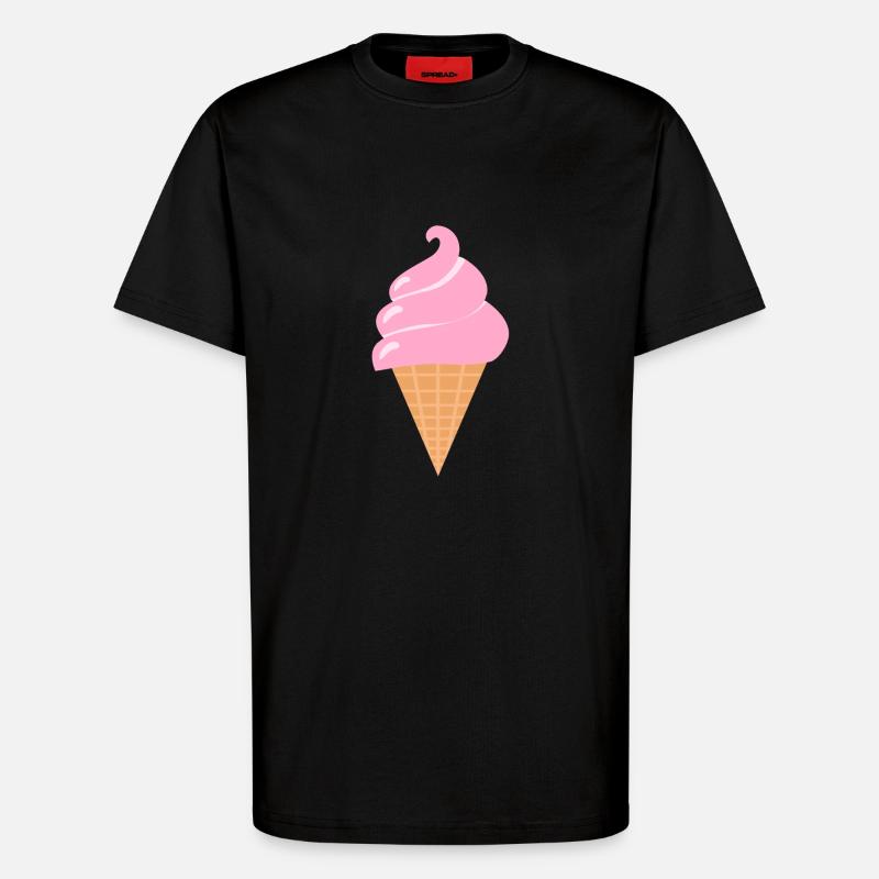 Softeis Eis - Rosa Sommer Eis - T-Shirt - made by SPREAD - SOLID BLACK