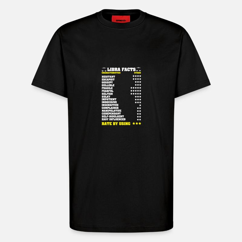 Sternzeichen Waage - T-Shirt - made by SPREAD - SOLID BLACK