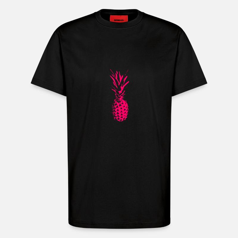 Ananas_neon_pink - T-Shirt - made by SPREAD - SOLID BLACK