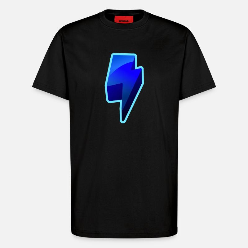 NeonBlitz Lightning Graphique Bleu - T-shirt bio décontracté fabriqué en UE - SOLID BLACK