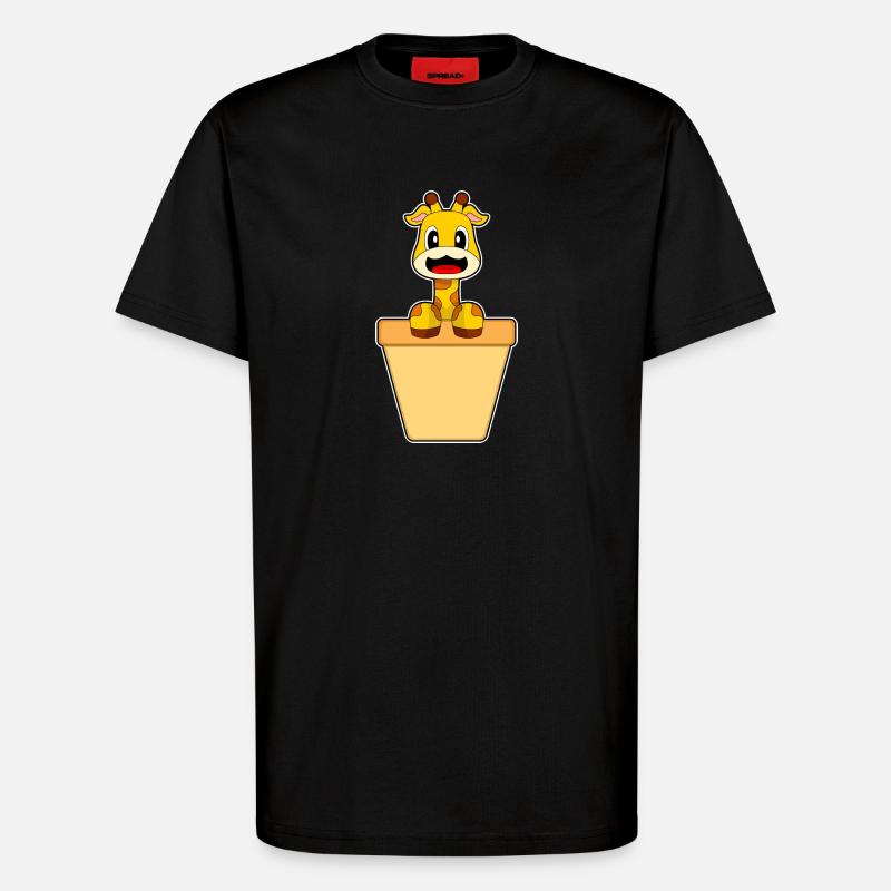 Giraffe Cream Cone - T-Shirt - made by SPREAD - SOLID BLACK
