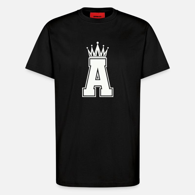 Königliches A-Initial-Logo - T-Shirt - made by SPREAD - SOLID BLACK