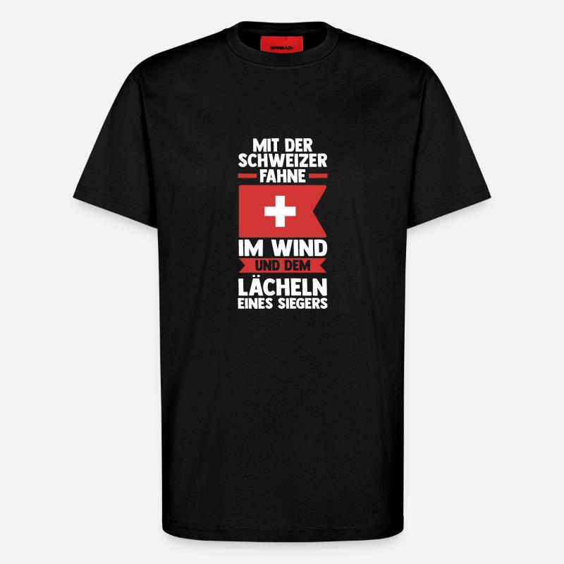 Schweizer Schweiz - T-Shirt - made by SPREAD - SOLID BLACK