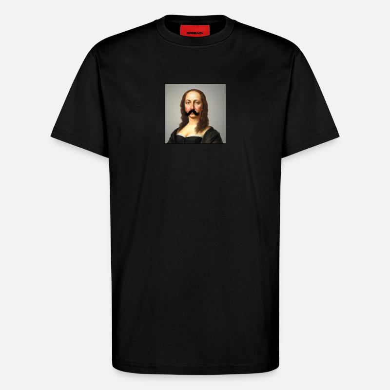 Mona lisa mit Schnurrbart! - T-Shirt - made by SPREAD - SOLID BLACK