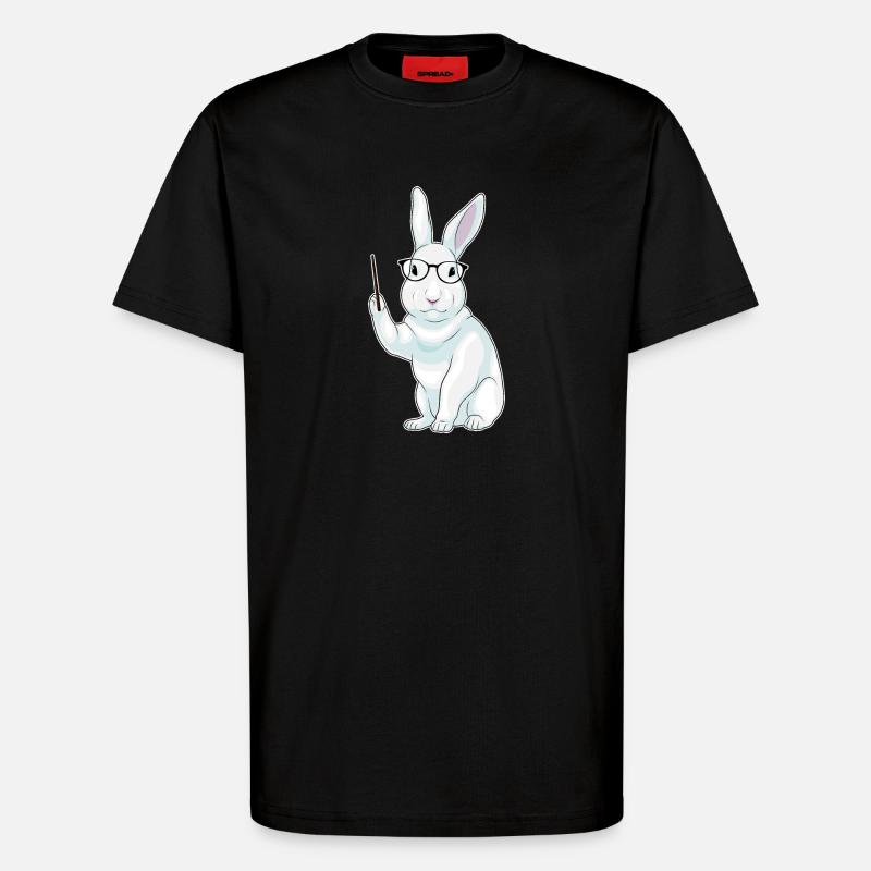 Hase Lehrer Pointer - T-Shirt - made by SPREAD - SOLID BLACK