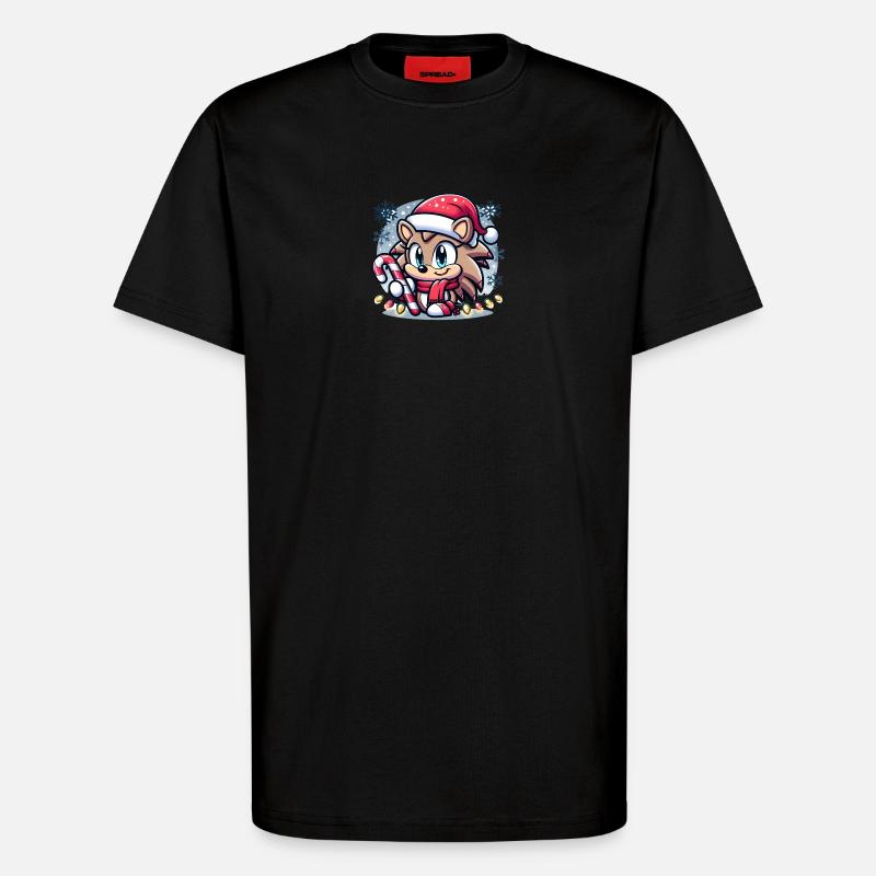 Igel-Weihnachten - T-Shirt - made by SPREAD - SOLID BLACK