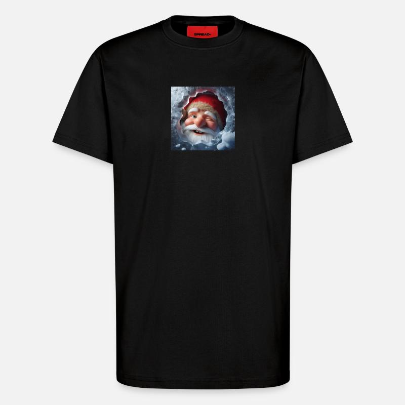 Imp looking through ice laughing - T-Shirt - made by SPREAD - SOLID BLACK
