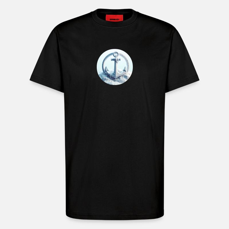 Anker in Eis Landschaft - T-Shirt - made by SPREAD - SOLID BLACK