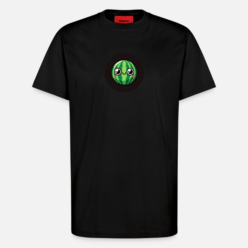 Pastèque sucrée avec des yeux - T-shirt bio décontracté fabriqué en UE - SOLID BLACK