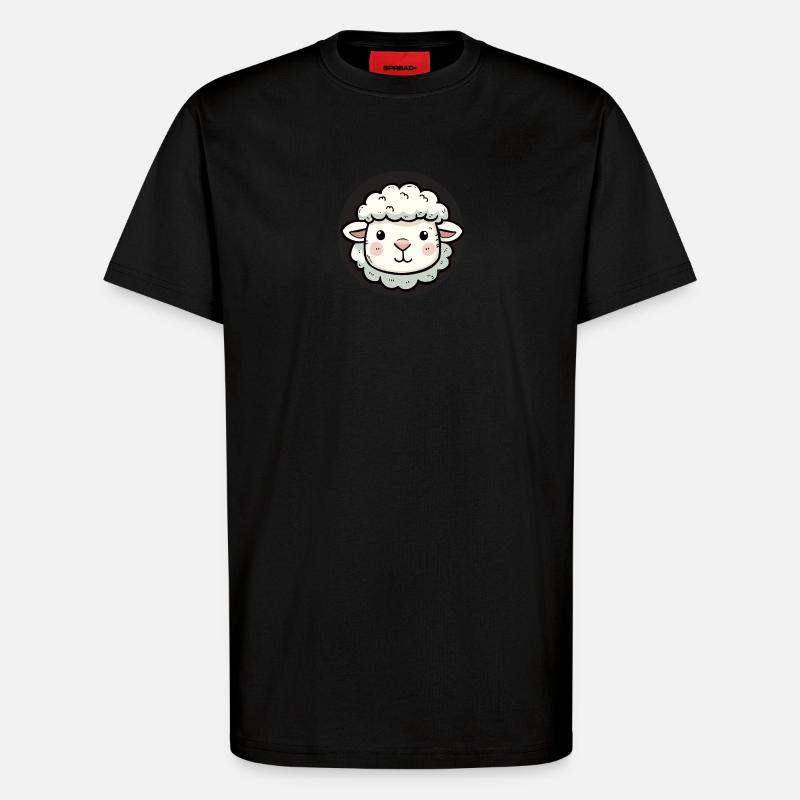 Süßer Schaf Kopf - T-Shirt - made by SPREAD - SOLID BLACK