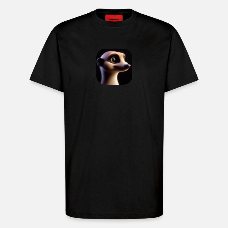 Süßes Erdmännchen im Animationsstil - T-Shirt - made by SPREAD - SOLID BLACK