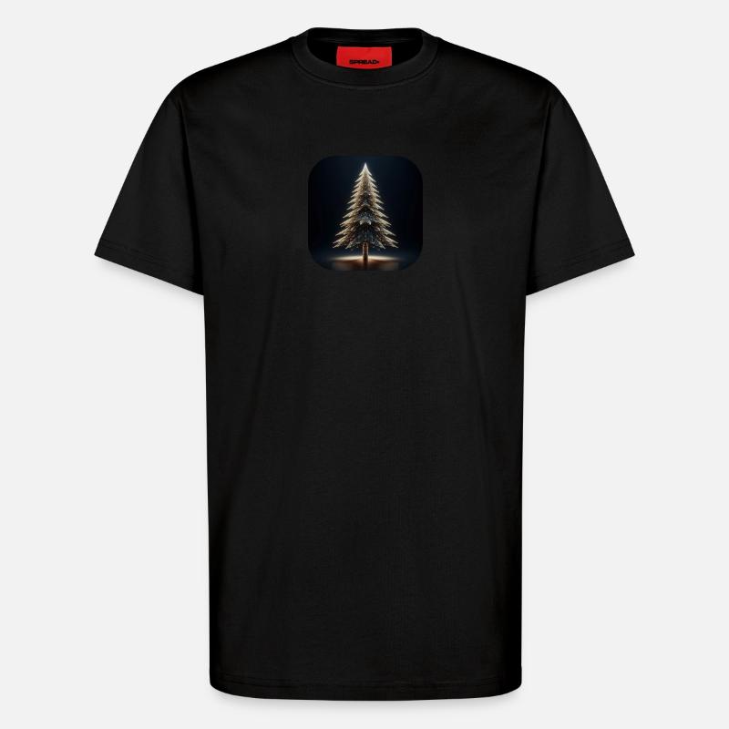 Weihnachtsbaum Polygone Licht Tannenbaum - T-Shirt - made by SPREAD - SOLID BLACK