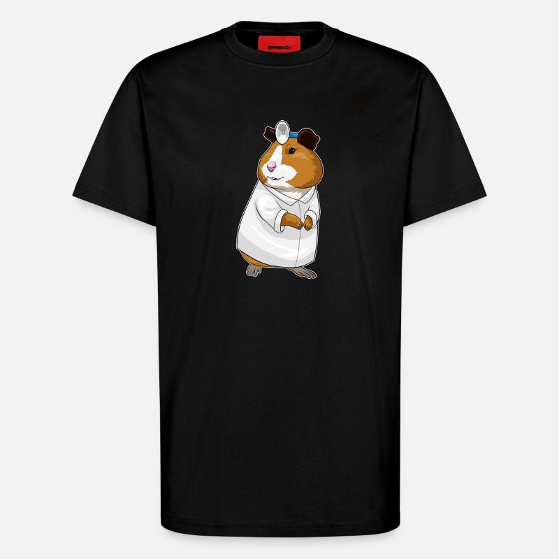 Hamster Arzt Arztkittel - T-Shirt - made by SPREAD - SOLID BLACK