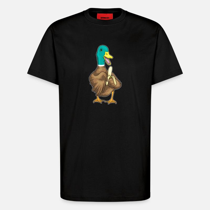 Canard Banane - T-shirt bio décontracté fabriqué en UE - SOLID BLACK