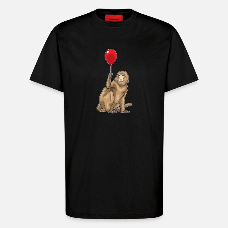 Affe Luftballon - T-Shirt - made by SPREAD - SOLID BLACK