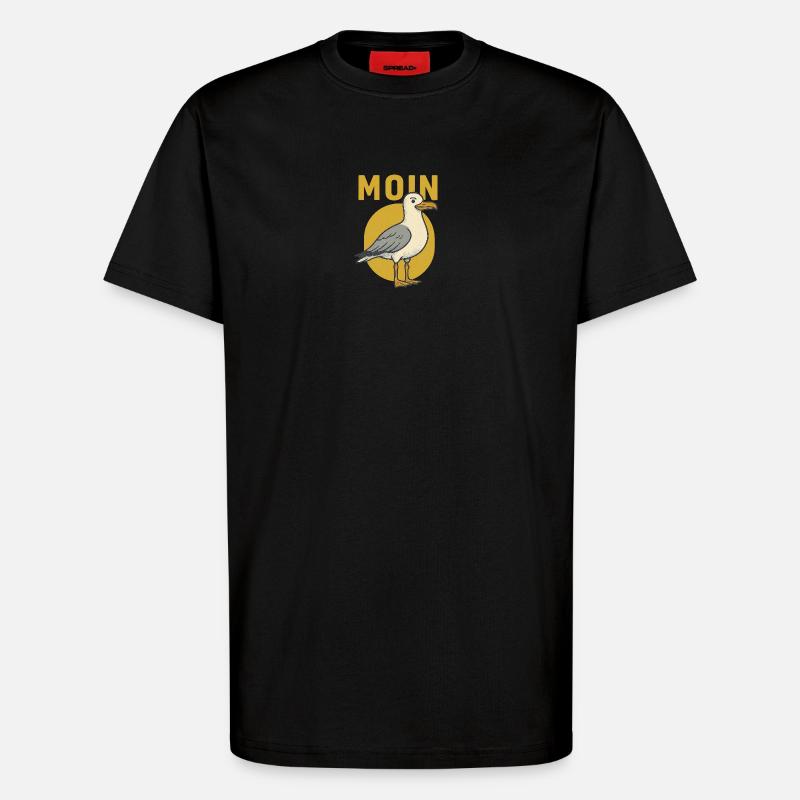 Moin Möwe - T-Shirt - made by SPREAD - SOLID BLACK