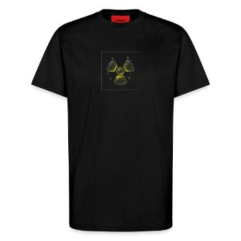 Radioactif - T-shirt bio décontracté fabriqué en UE - SOLID BLACK - Devant - Alina (178cm) & Michal (187cm)