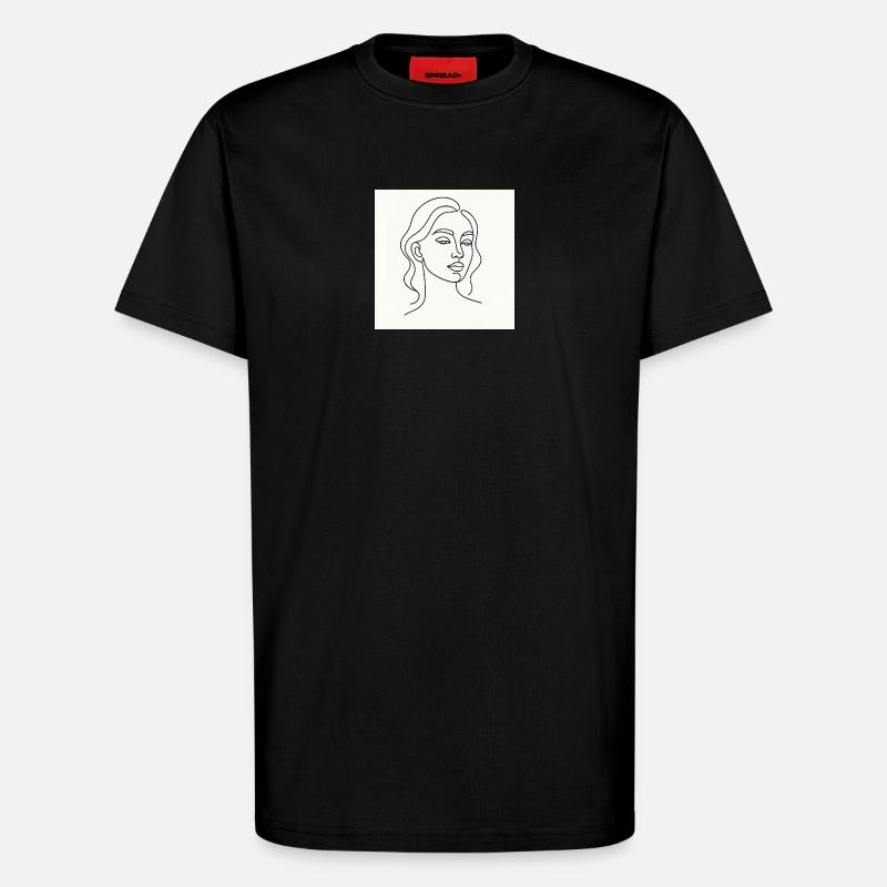 Die gezeichnete Lady - T-Shirt - made by SPREAD - SOLID BLACK