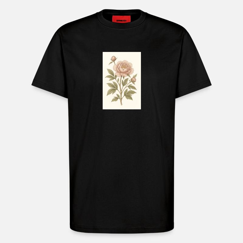 Une fleur classique - T-shirt bio décontracté fabriqué en UE - SOLID BLACK