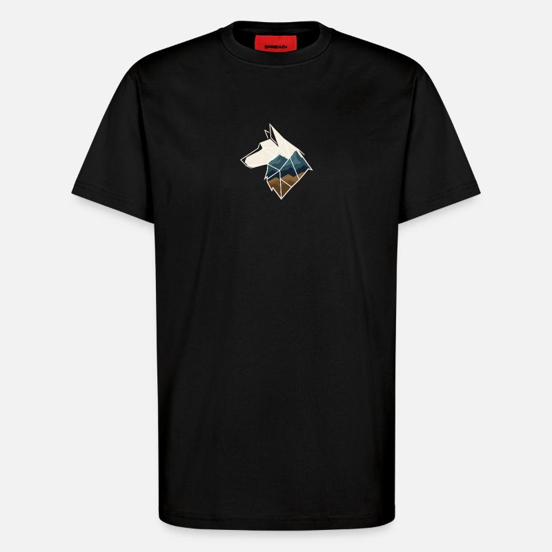 Geometrischer Wolf - T-Shirt - made by SPREAD - SOLID BLACK