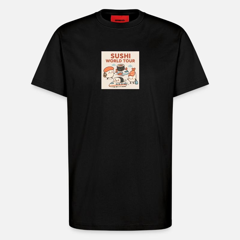 Sushi Reise Illustration - T-Shirt - made by SPREAD - SOLID BLACK