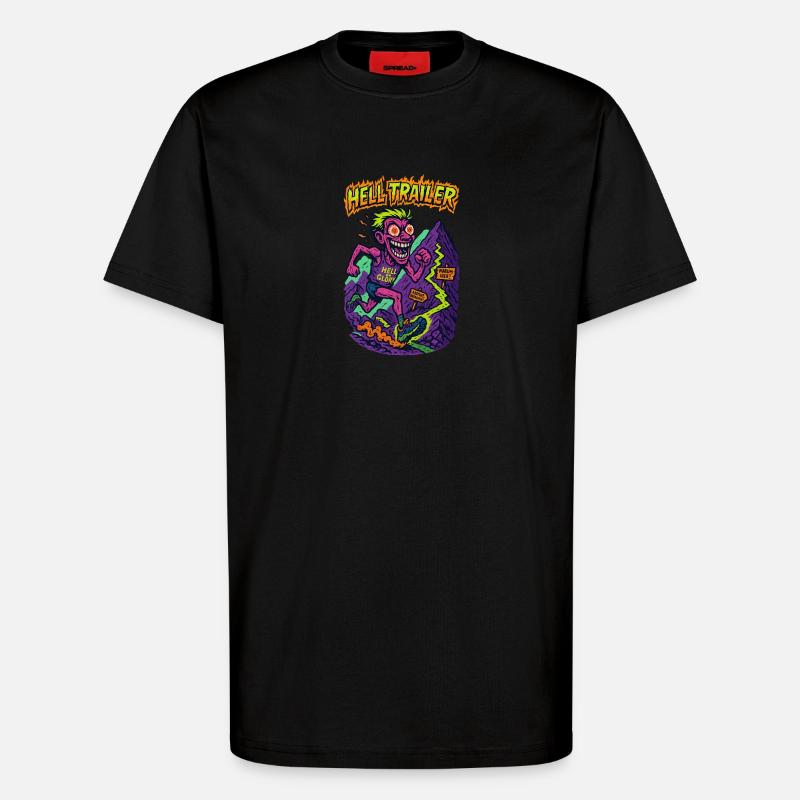 Hell Trailer Abenteuer-Design - T-Shirt - made by SPREAD - SOLID BLACK