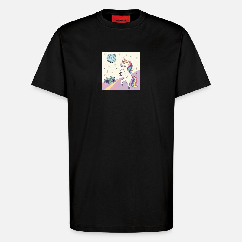 Einhorn Party Disco - T-Shirt - made by SPREAD - SOLID BLACK