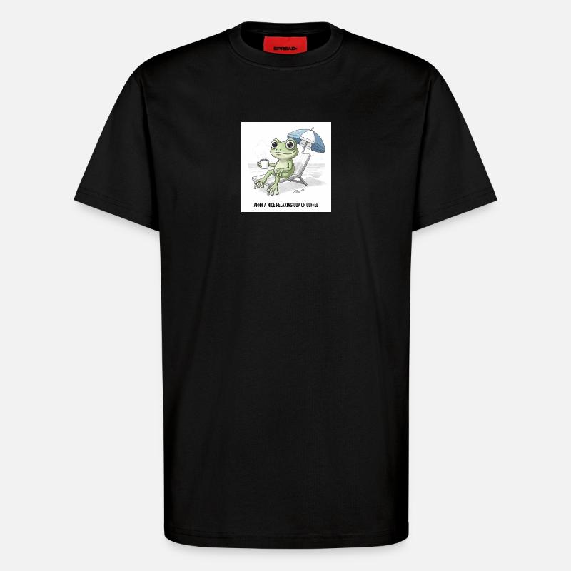 Frog Beach Café Chill - T-shirt bio décontracté fabriqué en UE - SOLID BLACK