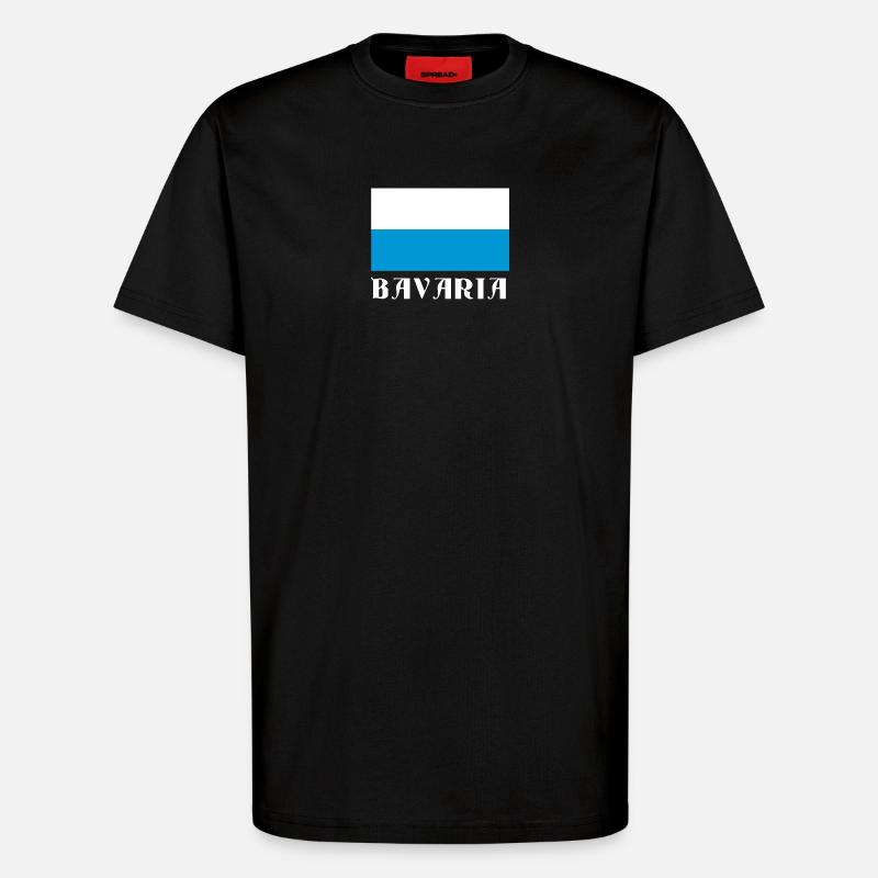 Bavaria Flag with Gothic Text - T-Shirt - made by SPREAD - SOLID BLACK