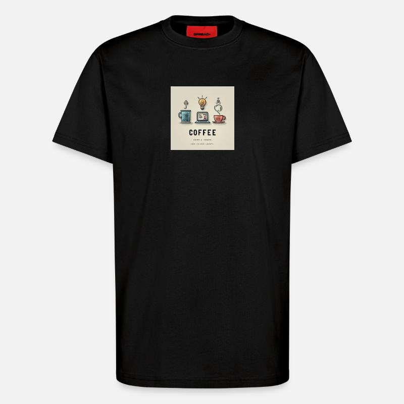 Conception du code du café - T-shirt bio décontracté fabriqué en UE - SOLID BLACK