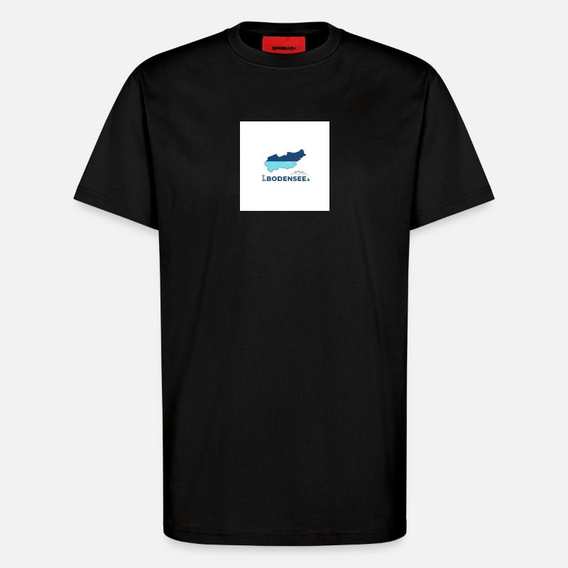 Bodensee Landschaftslogo Seeufer - T-Shirt - made by SPREAD - SOLID BLACK