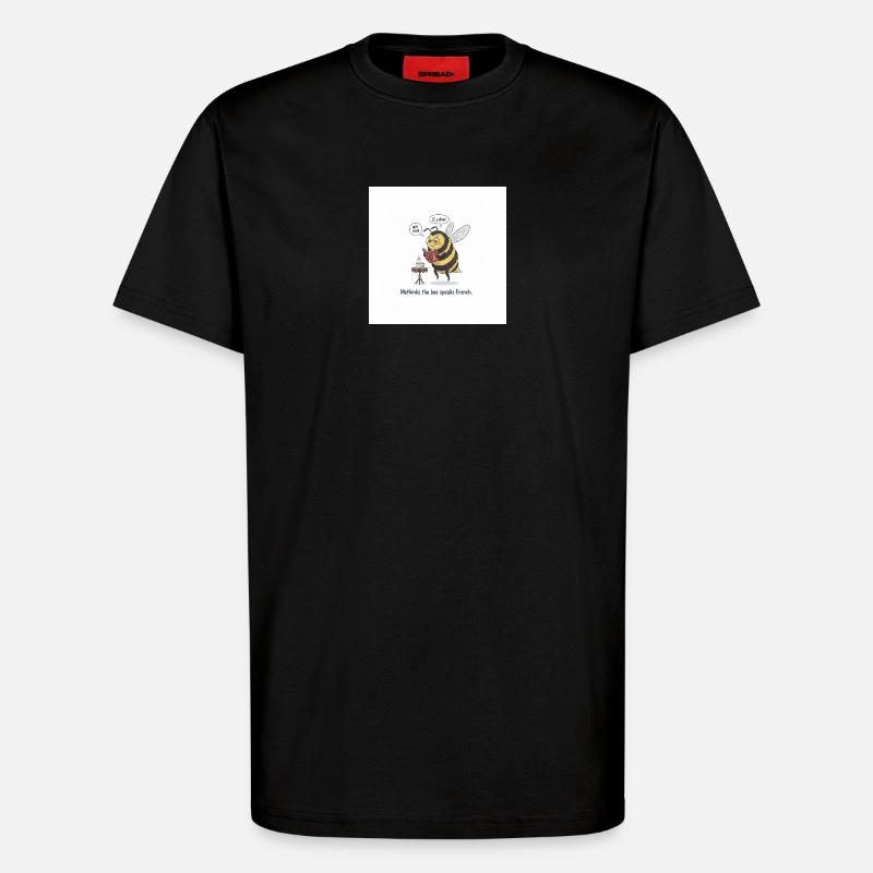Bee apprend le français : Méthinks - T-shirt bio décontracté fabriqué en UE - SOLID BLACK