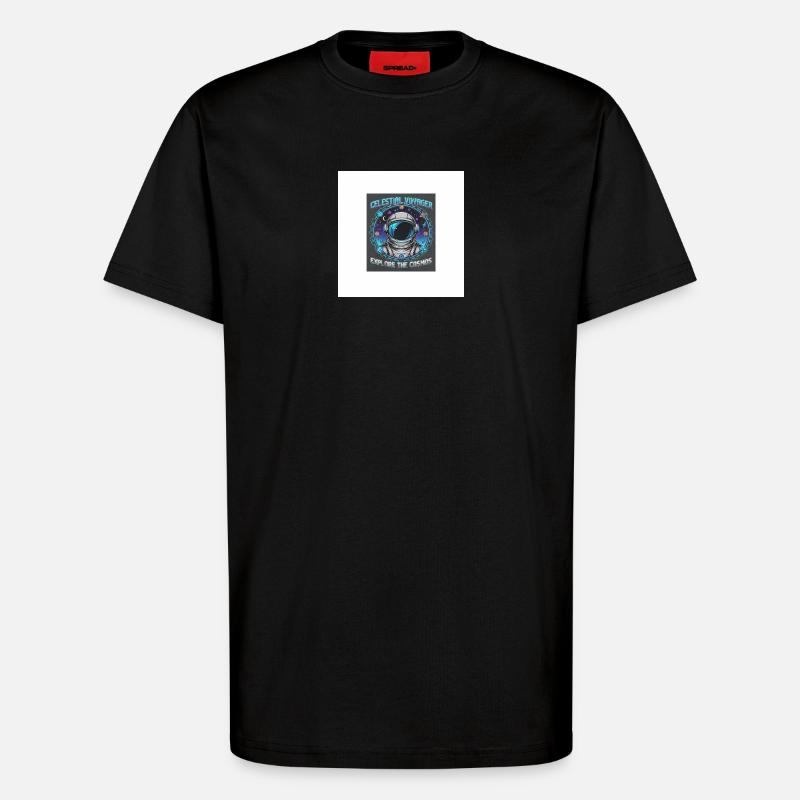 Voyageur Céleste explore le cosmos - T-shirt bio décontracté fabriqué en UE - SOLID BLACK