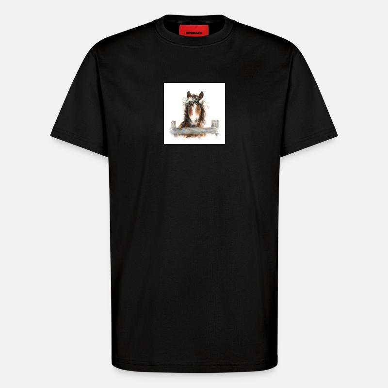 Blumenkronenponys - T-Shirt - made by SPREAD - SOLID BLACK