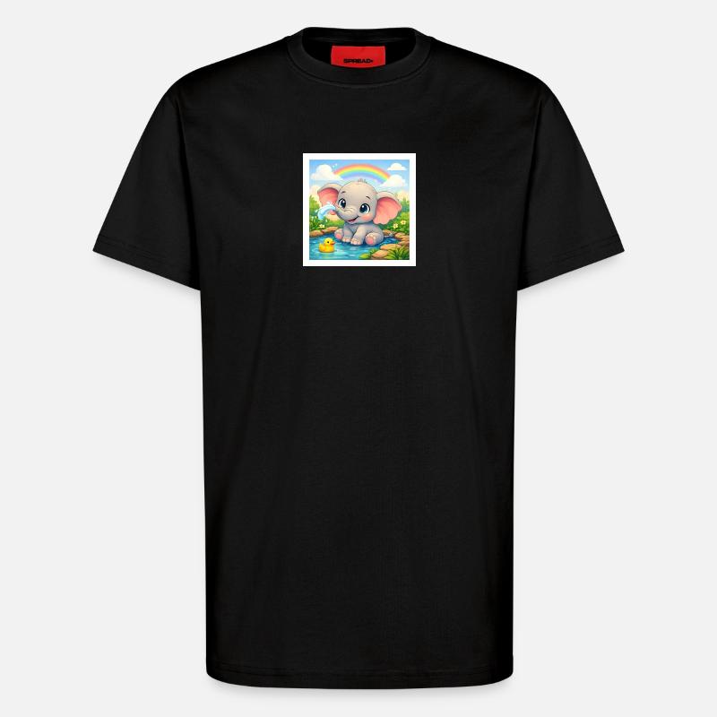 Elli the Elephant - T-Shirt - made by SPREAD - SOLID BLACK