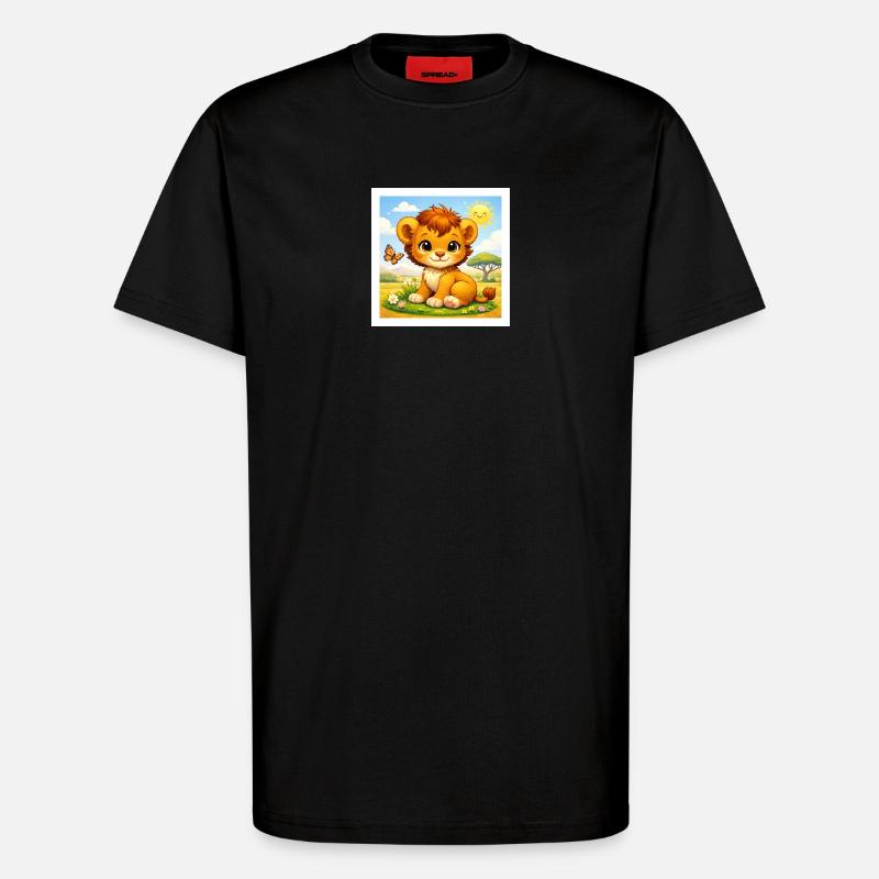 Sunny le Petit Lion - T-shirt bio décontracté fabriqué en UE - SOLID BLACK