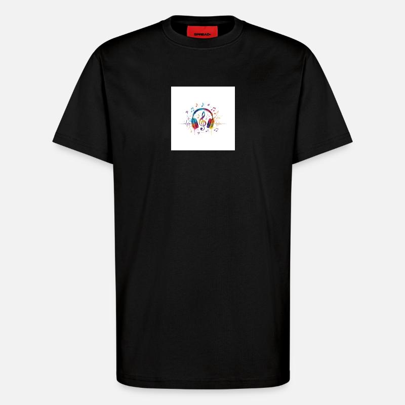 Bunte Kopfhörer Musikdesign - T-Shirt - made by SPREAD - SOLID BLACK