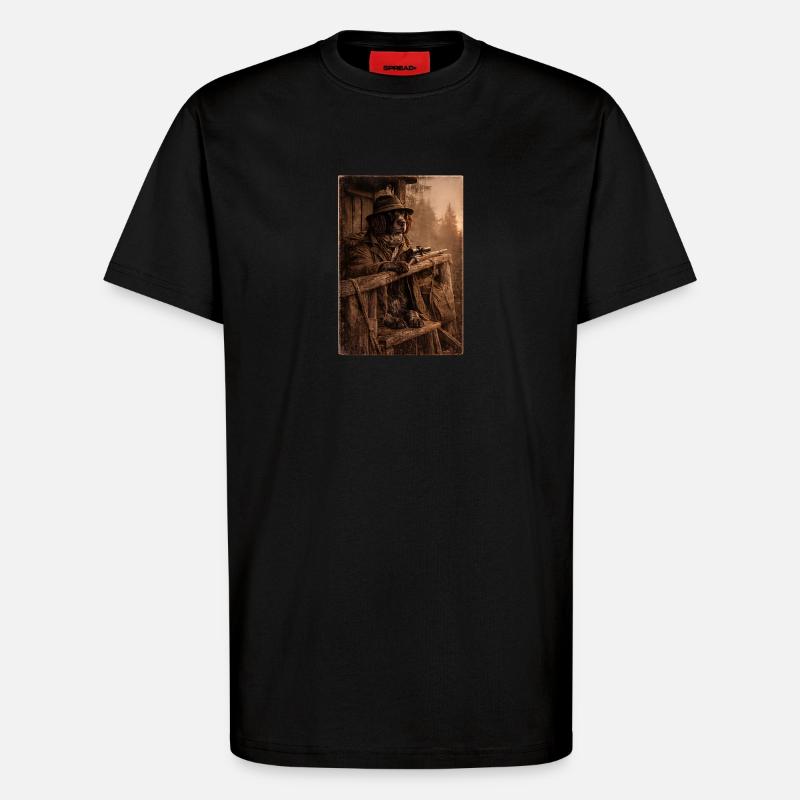 Evening Hide - German Longhair - T-Shirt - made by SPREAD - SOLID BLACK