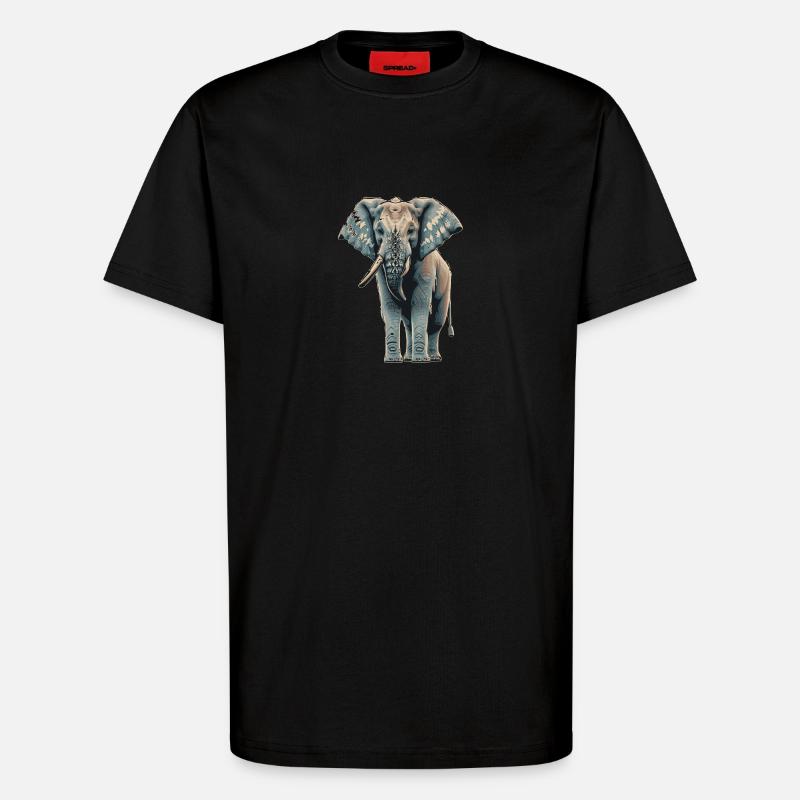 blue elefant - T-Shirt - made by SPREAD - SOLID BLACK