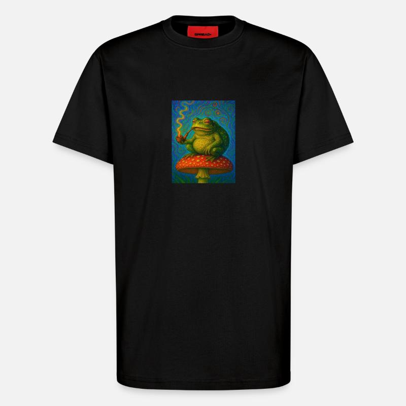 Smoking Toad - T-Shirt - made by SPREAD - SOLID BLACK