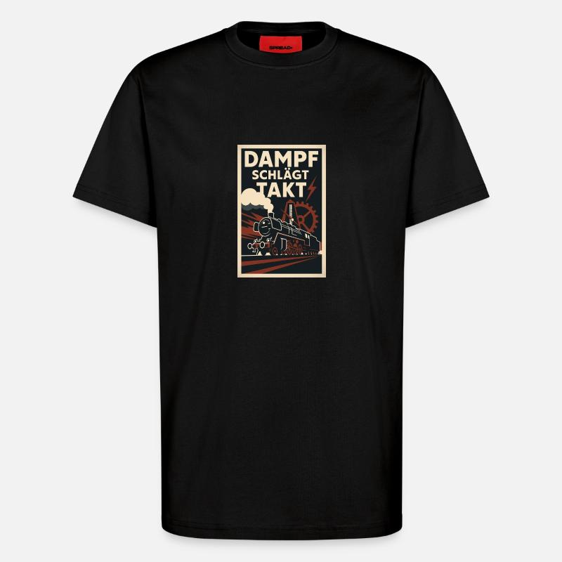 Eisenbahn Dampf schlägt Takt - T-Shirt - made by SPREAD - SOLID BLACK