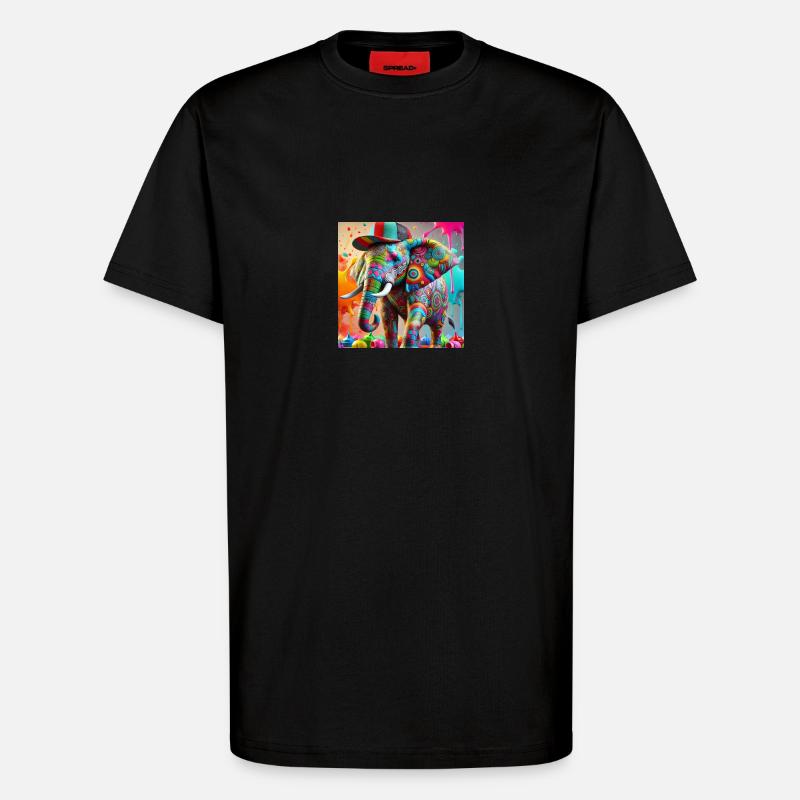 Elefant - T-Shirt - made by SPREAD - SOLID BLACK