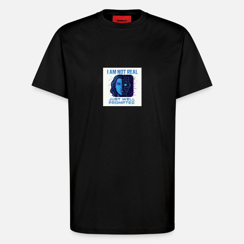 Half human, half digital - T-Shirt - made by SPREAD - SOLID BLACK