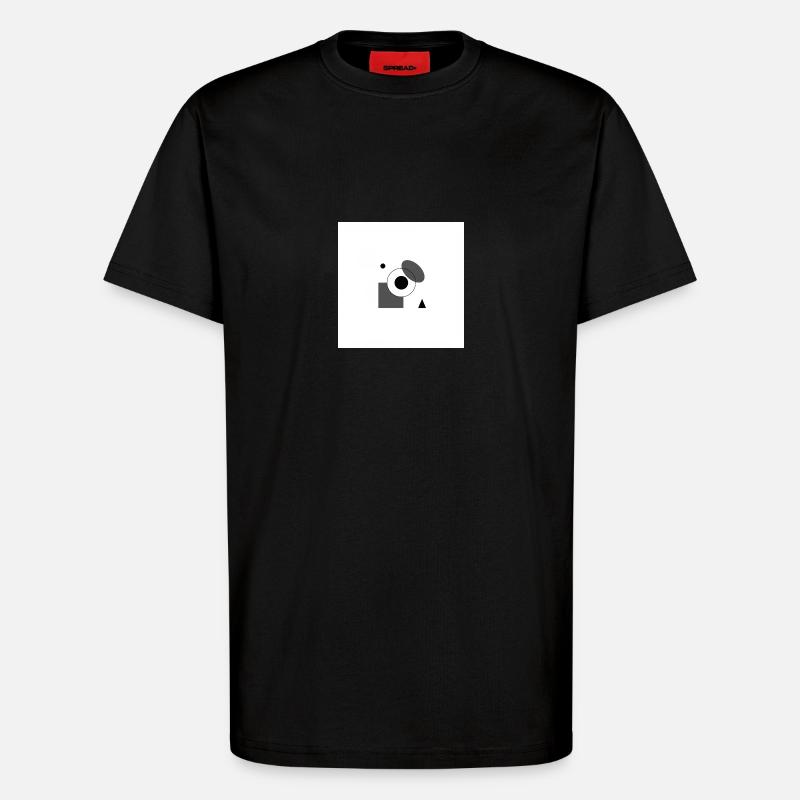 Design graphique abstrait monochrome - T-shirt bio décontracté fabriqué en UE - SOLID BLACK