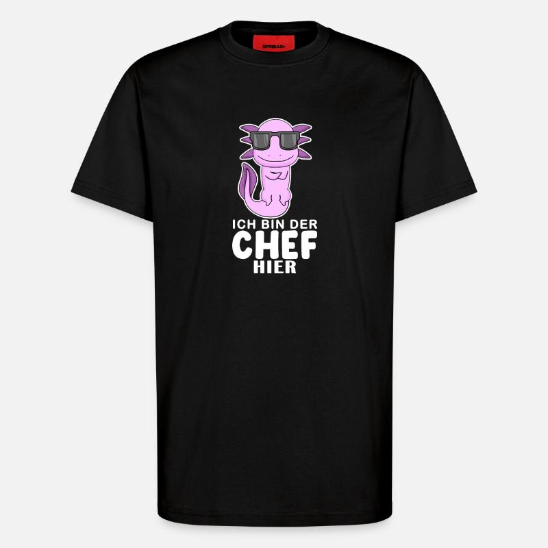 Cool Axolotl Chef - T-Shirt - made by SPREAD - SOLID BLACK