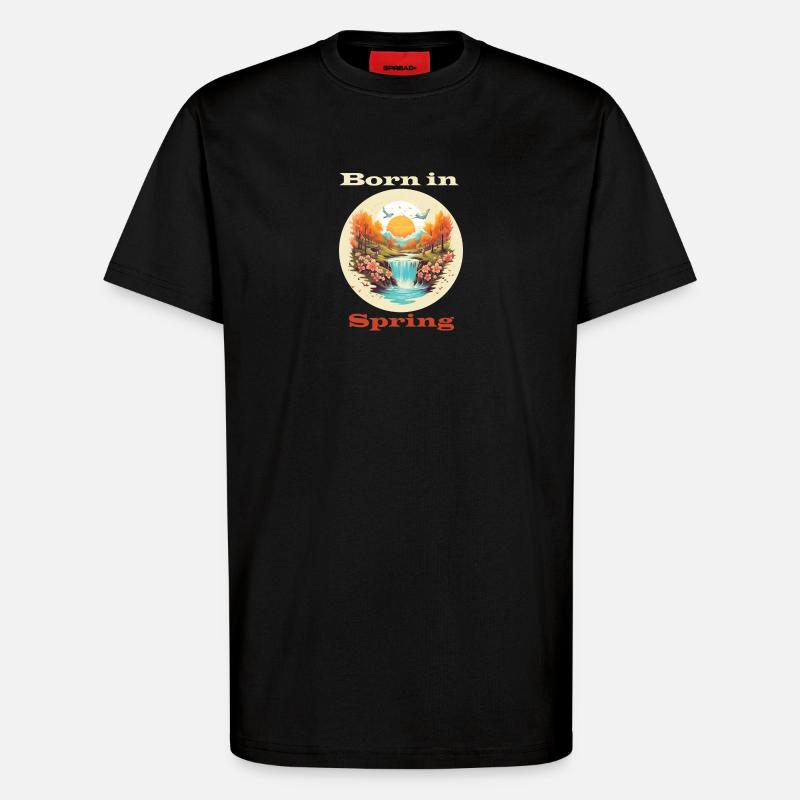 Born in Spring - T-Shirt - made by SPREAD - SOLID BLACK