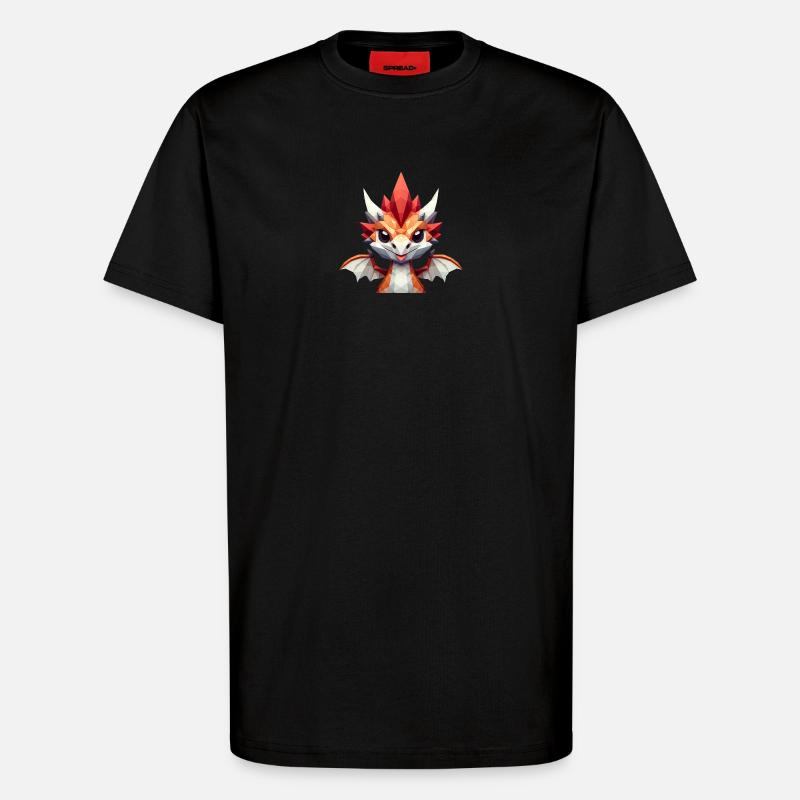 Ein kleiner Drache im Polygon-Stil - T-Shirt - made by SPREAD - SOLID BLACK