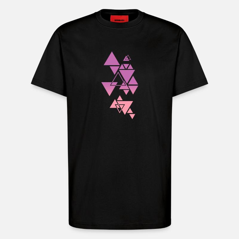 Gradient Triangle Pattern Pink - T-Shirt - made by SPREAD - SOLID BLACK
